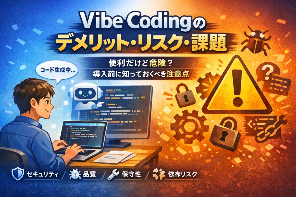 バイブコーディングが嫌いな人必見！デメリット・危険性・問題点を徹底解説【2026年最新】