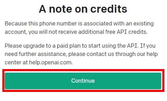 OpenAIアカウント作成画面クレジットに関する注意事項