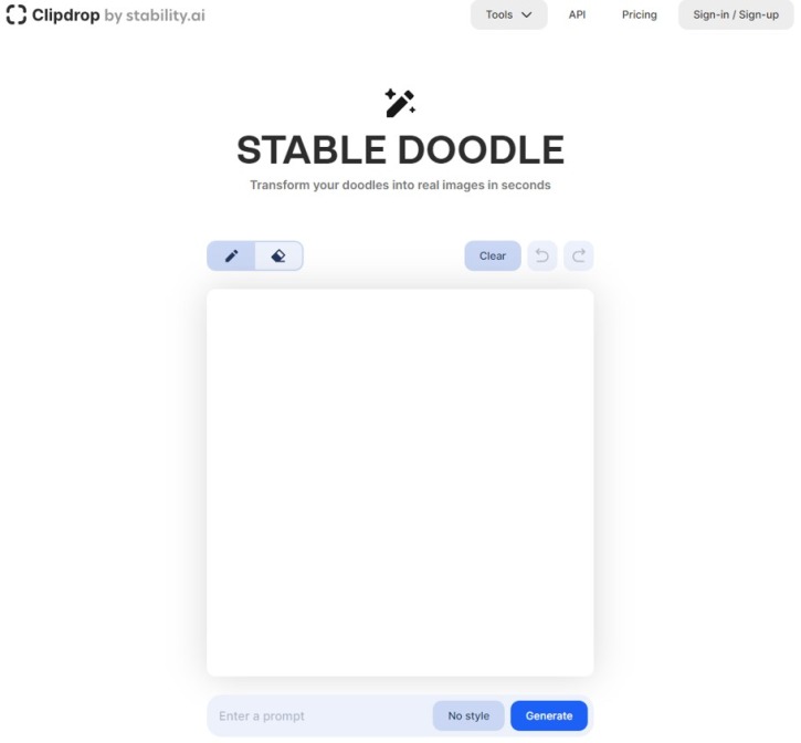 Stable Doodleサイトページ画面