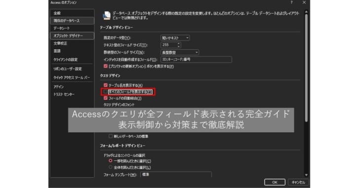Accessのクエリが全フィールド表示される完全ガイド | 表示制御から対策まで徹底解説